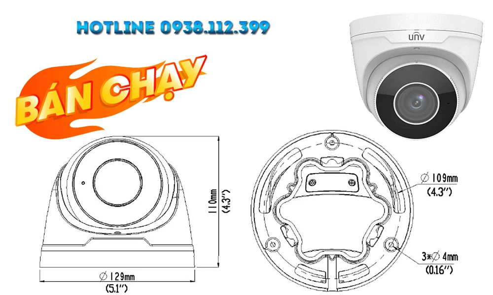 Camera UNIARCH IPC3634LB-ADZK-G 4MP