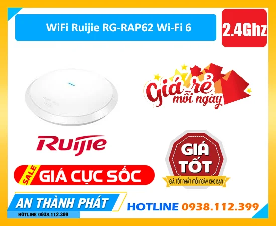 Bộ phát WiFi 6 Ruijie,RG-RAP62 WiFi 6 Access Point,Access Point chuẩn AX,WiFi 6 cho văn phòng nhỏ,Thiết bị mạng Ruijie RAP62