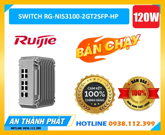 switch công nghiệp ruijie RG-NIS3100-2GT2SFP-HP,switch PoE công nghiệp ruijie,switch công nghiệp 2 cổng quang 2 cổng PoE,switch ruijie công nghiệp,thiết bị mạng công nghiệp ruijie,switch mạng ngoài trời ruijie,switch công nghiệp 120W,switch Layer 2 PoE 

