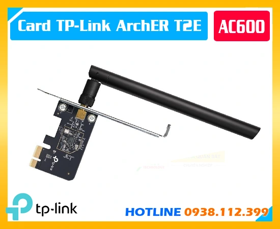 TP-Link Archer T2E, Archer T2E, Card mạng WiFi TP-Link Archer T2E, Card WiFi PCIe AC600 Archer T2E, Card mạng AC600 TP-Link, Card WiFi MU-MIMO Archer T2E, Card WiFi PCI Express T2E, Card mạng WiFi băng tần kép Archer T2E