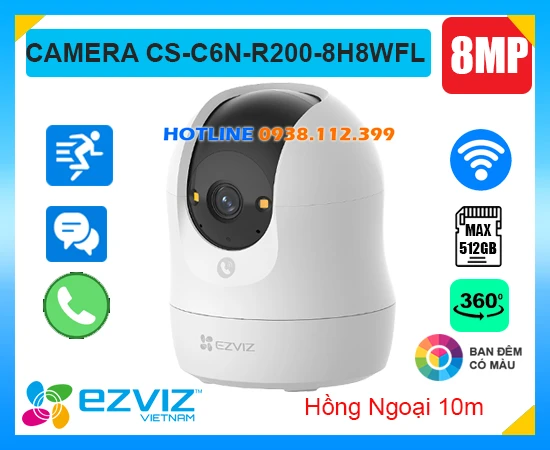 Camera Wifi EZVIZ CS-C6N-R200-8H8WFL (8MP), camera quan sát CS-C6N-R200-8H8WFL, lắp đặt camera CS-C6N-R200-8H8WFL, lắp camera CS-C6N-R200-8H8WFL giá rẻ, camera quay xoay CS-C6N-R200-8H8WFL, camera CS-C6N-R200-8H8WFL giá rẻ, camera gọi điện CS-C6N-R200-8H8WFL,