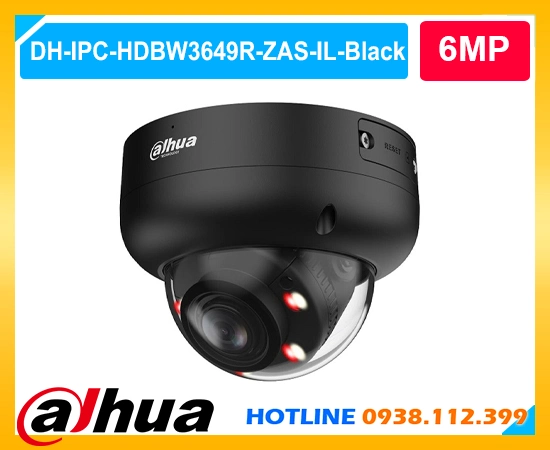 Camera DH-IPC-HDBW3649R-ZAS-IL-Black, Camera Dahua 6MP HDBW3649R-ZAS-IL, Camera IP Dahua zoom motorized HDBW3649R-ZAS-IL, Camera dome Dahua AI 6MP HDBW3649R-ZAS-IL, Camera ngoài trời Dahua IP67 IK10 HDBW3649R-ZAS-IL, Camera giám sát có mic Dahua HDBW3649R-ZAS-IL,