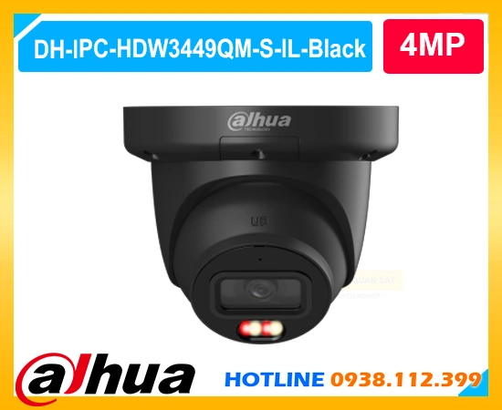 Camera DH-IPC-HDW3449QM-S-IL-Black, Camera Dahua 4MP DH-IPC-HDW3449QM-S-IL-Black, Camera IP DH-IPC-HDW3449QM-S-IL-Black, Camera dome DH-IPC-HDW3449QM-S-IL-Black, Camera ngoài trời DH-IPC-HDW3449QM-S-IL-Black, Camera AI DH-IPC-HDW3449QM-S-IL-Black,DH-IPC-HDW3449QM-S-IL-Black