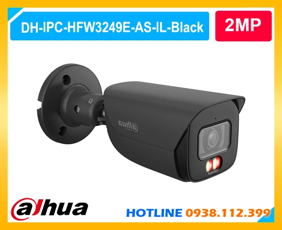 Camera IP Full-Color DH-IPC-HFW3249E-AS-IL-Black, DH-IPC-HFW3249E-AS-IL-Black, Camera giá rẻ, camera chinh hãng, Camera Dahua DH-IPC-HFW3249E-AS-IL-Black chính hãng giá tốt, Camera DH-IPC-HFW3249E-AS-IL-Black full color ban đêm, Camera Dahua DH-IPC-HFW3249E-AS-IL-Black ngoài trời IP67