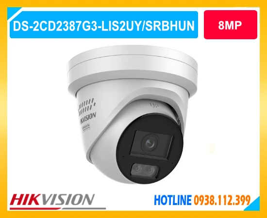 Camera IP Dome ColorVu 8MP, HIKVISION DS-2CD2387G3-LIS2UY/SRBHUN, Camera ColorVu Hikvision, Camera AI nhận diện người xe, Camera An Thành Phát