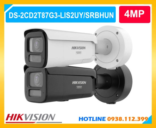 DS-2CD2647G3-LIZS2UY/SRBHUN, Camera HIKVISION DS-2CD2647G3-LIZS2UY/SRBHUN, Camera IP 4MP Hikvision, Camera zoom 4x Hikvision, Camera ColorVu 60m, Camera nhận diện người và xe, Camera IP ngoài trời IP67