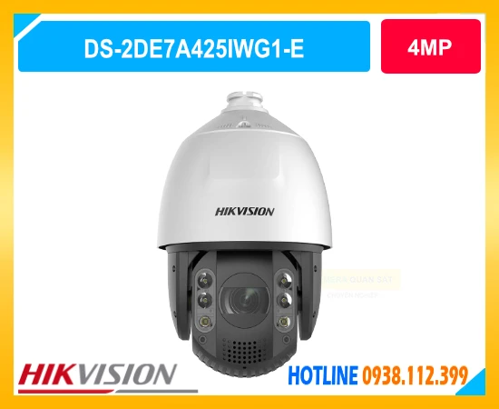 camera Hikvision DS-2DE7A425IWG1-E, camera PTZ 4MP, camera Speed Dome Hikvision, camera AI AcuSense, camera zoom quang 25X