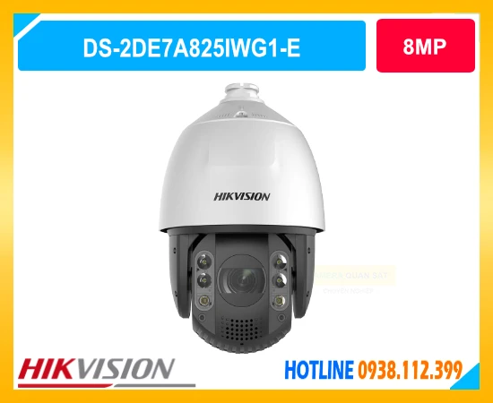 camera Hikvision DS-2DE7A825IWG1-E, camera PTZ 8MP, camera Speed Dome Hikvision, camera AI AcuSense, camera zoom quang 25X