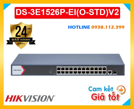 Switch PoE 24 Cổng Hikvision DS-3E1526P-EI(O-STD)V2, Hikvision DS-3E1526P-EI(O-STD)V2, switch Hikvision DS-3E1526P-EI(O-STD)V2, DS-3E1526P-EI(O-STD)V2, thiết bị mạng Hikvision DS-3E1526P-EI(O-STD)V2, switch Hikvision DS-3E1526P-EI(O-STD)V2 giá rẻ,