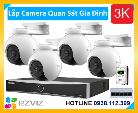 Lắp Camera Quan Sát Gia Đình Gía Rẻ 3K, lắp đặt camera gia đình giá rẻ, trọn bộ camera gia đình sắc nét 3k, Lắp camera quan sát cho gia đình, bộ camera quan sát gia đình sắc nét 3K,