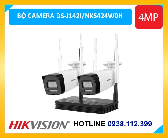 Bộ Kit DS-J142I/NKS424W0H, camera wifi Hikvision 4MP, bộ camera wifi Hikvision chính hãng, DS-J142I/NKS424W0H giá tốt, camera wifi Wi-Fi 6 Hikvision, camera đàm thoại 2 chiều Hikvision, bộ camera wifi gia đình Hikvision, camera IP66 ngoài trời Hikvision, lắp đặt DS-J142I/NKS424W0H