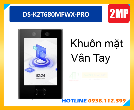 DS-K2T680MFWX-PRO, máy chấm công DS-K2T680MFWX-PRO, hikvision DS-K2T680MFWX-PRO, chấm công khuôn mặt DS-K2T680MFWX-PRO, chấm công vân tay DS-K2T680MFWX-PRO