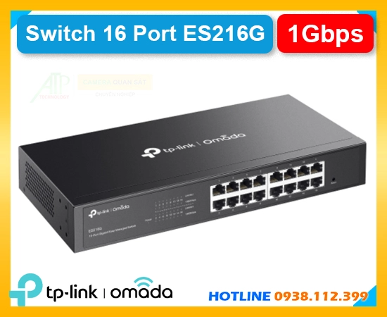 Switch ES216G 16 cổng, Bộ chia ES216G gigabit, Switch mạng ES216G Omada, ES216G switch layer 2, Switch gigabit ES216G TP-Link, Switch ES216G chống sét, Bộ mạng ES216G quản lý