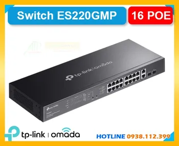 Bộ chia Omada ES220GMP, Switch PoE Omada ES220GMP, Bộ mạng ES220GMP TP-Link, Switch quản lý ES220GMP, Omada ES220GMP Layer 2, ES220GMP 16 cổng PoE, TP-Link ES220GMP