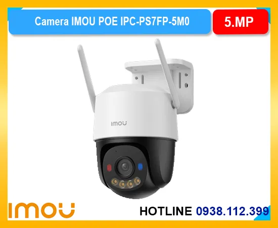 camera imou IPC-PS7FP-5M0, camera imou PoE Cruiser 5MP, camera imou full màu ban đêm, camera imou tích hợp mic loa, camera imou có đèn cảnh báo, camera imou hỗ trợ thẻ nhớ 512GB, camera ip imou 5MP