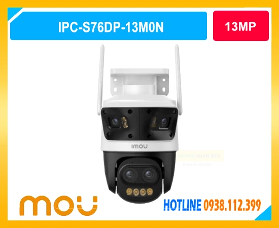 camera imou cruiser pano z, IPC-S76DP-13M0N, camera wifi 13MP ngoài trời, camera 4 ống kính IMOU, camera quay quét zoom 12x