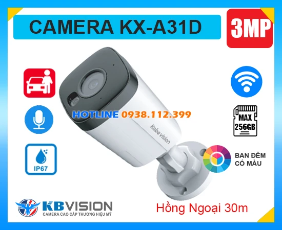 Camera WIFI KX-A31D KBVISION (3MP), camera quan sát KX-A31D, camera không dây KX-A31D, lắp đặt camera KX-A31D, camera KX-A31D giá rẻ, lắp camera KX-A31D giá rẻ, camera ghi âm KX-A31D, camera ngoài trời KX-A31D, KX-A31D, 