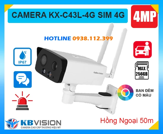 KX-C43L-4G Camera KBVISION SIM 4G (4MP), camera quan sát KBVISION KX-C43L-4G, camera KBVISION KX-C43L-4G, lắp đặt camera KBVISION KX-C43L-4G, camera dùng sim 4G KBVISION KX-C43L-4G, KBVISION KX-C43L-4G, KX-C43L-4G, camera chính hãng KBVISION KX-C43L-4G,