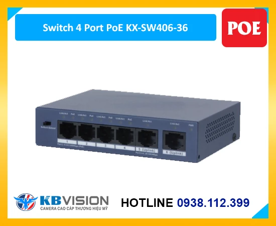 KX-SW406-36,KX-SW406-36 Tốt nhấtKX-SW406-36 mới,KX SW406 36,Giá Bán KX-SW406-36, swtich KX-SW406-36, switch 4 port , swtich Poe Kbvision KX-SW406-36
