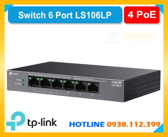 Switch PoE LS106LP, Bộ chuyển LS106LP, Switch bàn LS106LP, Bộ Chuyển mạch LS106LP, Switch 6 cổng LS106LP, Switch PoE+ LS106LP, Switch TP-Link LS106LP