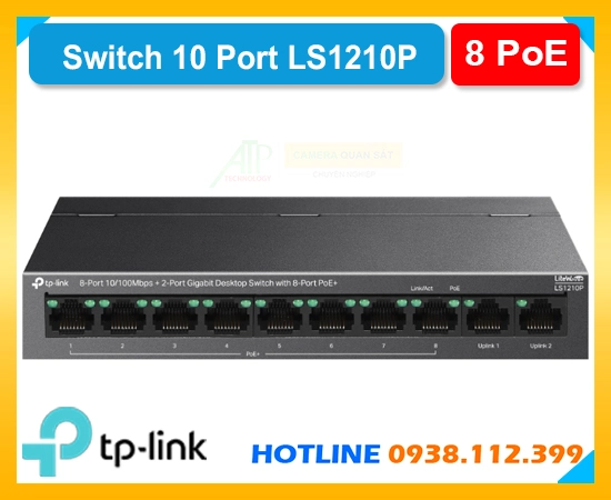 Switch LS1210P PoE, LS1210P, LS1210P truyền tải 250m, LS1210P Switch, bộ chia mạng LS1210P, LS1210P Switch chia mạng, LS1210P 96W PoE, swicth chính hãng, switch giá rẻ,