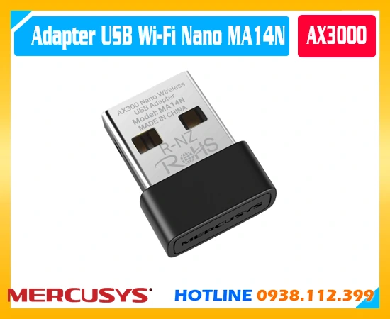 Mercusys MA14N, USB WiFi Mercusys MA14N, Adapter USB WiFi Nano MA14N, USB WiFi 6 AX300 MA14N, USB WiFi Nano AX300, Card mạng USB Mercusys MA14N, USB thu sóng WiFi MA14N, Adapter WiFi 287Mbps MA14N