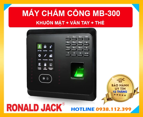 Máy Chấm Công Khuôn Mặt RONALD JACK MB-300, RONALD JACK MB-300, lắp đặt máy chấm công JACK MB-300, máy chấm công JACK MB-300, MB-300, thiết bị kiểm soát ra vào MB-300, máy chấm công RONALD JACK MB-300 giá rẻ,