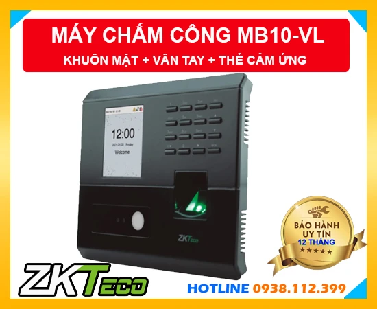 Máy Chấm Công Khuôn Mặt ZKTECO MB10-VL, lắp đặt máy chấm công ZKTECO MB10-VL, ZKTECO MB10-VL, MB10-VL, máy chấm công MB10-VL, thiết bị chấm công MB10-VL chính hãng, 