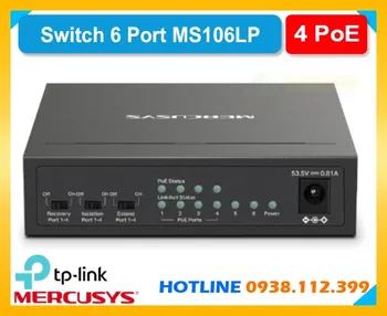 Switch MS106LP 6 cổng, MS106LP PoE+, MS106LP Extend, MS106LP Isolate, MS106LP Desktop, MS106LP 250m, MS106LP, Bộ chia mạng MS106LP 6 cổng, MS106LP Switch, Switch chính hãng, Switch giá rẻ.

