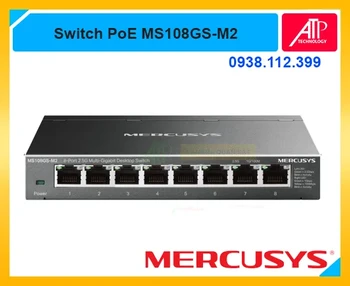 MS108GS-M2 Switch 2.5G 8 cổng, Mercusys MS108GS-M2 chính hãng, MS108GS-M2 Multi-Gigabit tốc độ cao, MS108GS-M2 Switch cho NAS 2.5GbE, MS108GS-M2 nâng cấp mạng WiFi 6E WiFi 7, MS108GS-M2 Switch không quạt vỏ kim loại, MS108GS-M2 Plug and Play, MS108GS-M2 