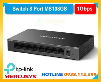 Switch 8 Cổng MS108G, Bộ chia mạng Mercusys MS108G, Switch Gigabit MS108G, Hub mạng 8 cổng MS108G, Switch LAN MS108G, Thiết bị chia cổng mạng MS108G, Bộ chuyển mạch MS108G