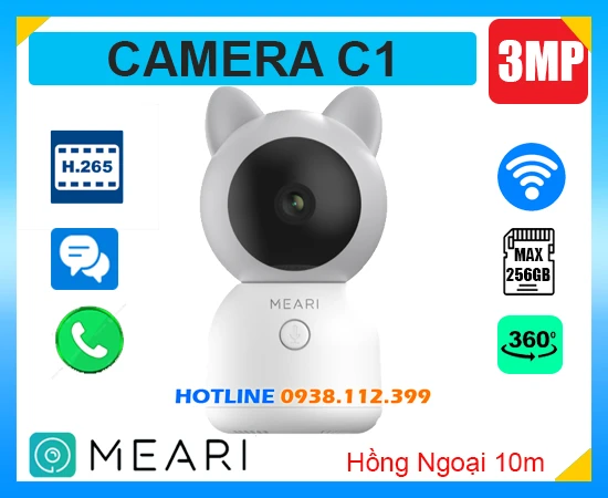 Camera Chăm Sóc Trẻ Meari C1 (3MP), lắp đặt camera Meari C1, camera quan sát Meari C1, camera quay xoay 360 Meari C1, lắp đặt camera Meari C1 giá rẻ, lắp camera quan sat trẻ C1 chính hãng, Meari C1, camera Meari C1, 