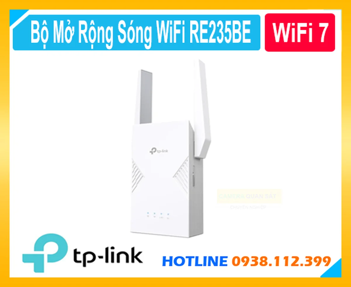 TP-Link RE235BE, RE235BE BE3600, Bộ mở rộng sóng WiFi 7, Bộ kích sóng WiFi 7, WiFi Extender TP-Link, WiFi 7 BE3600, Bộ kích WiFi 2.5Gbps, TP-Link EasyMesh, WiFi 7 băng tần kép, WiFi 7  RE235BE