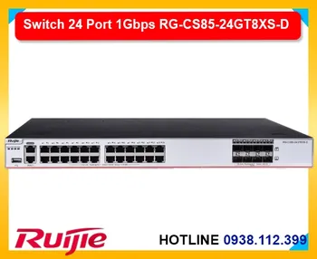 Switch Ruijie RG-CS85-24GT8XS-D, Bộ chuyển RG-CS85-24GT8XS-D, Chuyển mạch RG-CS85-24GT8XS-D, Ruijie 24 cổng RG-CS85-24GT8XS-D, Switch Layer3 RG-CS85-24GT8XS-D, Mạng Ruijie RG-CS85-24GT8XS-D, Switch Gigabit RG-CS85-24GT8XS-D