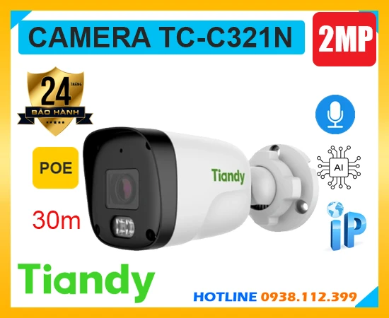 Camera TIANDY TC-C321N (2MP), camera quan sát TC-C321N, lắp đặt camera TC-C321N, camera ghi âm TIANDY TC-C321N, lắp camera TIANDY TC-C321N, camera chính hãng TIANDY TC-C321N, camera ngoài trời TIANDY TC-C321N, camera TIANDY TC-C321N giá rẻ,