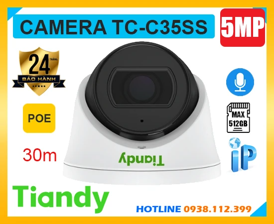 Camera TIANDY TC-C35SS (5MP), camera quan sát TIANDY TC-C35SS, camera giám sát TIANDY TC-C35SS, lắp camera TIANDY TC-C35SS giá rẻ, camera chính hãng TIANDY TC-C35SS, camera TIANDY TC-C35SS giá rẻ, camera ghi âm TIANDY TC-C35SS, camera IP dome trong nhà TIANDY TC-C35SS,