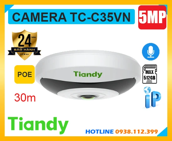 Camera Mắt Cá TIANDY TC-C35VN (5MP), camera quan sát TIANDY TC-C35VN, lắp đặt camera TIANDY TC-C35VN, lắp camera TIANDY TC-C35VN giá rẻ, camera TIANDY TC-C35VN giá rẻ, camera ghi âm TIANDY TC-C35VN, camera trong nhà TIANDY TC-C35VN,