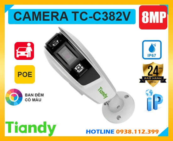 TIANDY TC-C382V, Camera TIANDY TC-C382V (8MP), camera quan sát TC-C382V, camera giám sát TC-C382V , camera TC-C382V giá rẻ, lắp đặt camera TC-C382V, lắp camera TC-C382V giá rẻ, camera ngoài trời TC-C382V, camera chính hãng TIANDY TC-C382V,