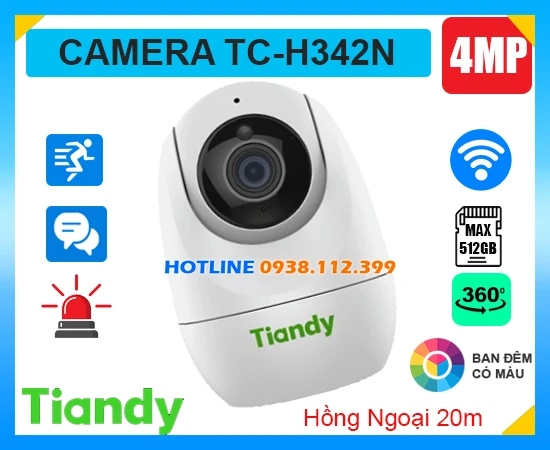 Camera Wifi TIANDY TC-H342N (4MP), camera quan sát TC-H342N, lắp đặt camera TC-H342N, camera giám sát TC-H342N, camera quay xoay TC-H342N, lắp camera TC-H342N giá rẻ, camera trong nhà TC-H342N, camera đàm thoại TC-H342N, TC-H342N, 
