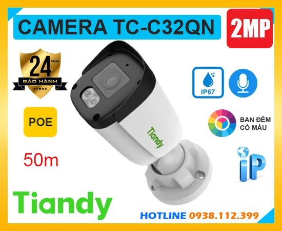 Camera TIANDY TC-C32QN (2MP), camera quan sát TIANDY TC-C32QN, lắp đặt camera TIANDY TC-C32QN, lắp camera TIANDY TC-C32QN giá rẻ, camera TIANDY TC-C32QN giá rẻ, camera ghi âm TIANDY TC-C32QN, camera ngoài trời TIANDY TC-C32QN, TIANDY TC-C32QN, TC-C32QN,
