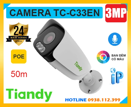 TIANDY TC-C33EN Camera Ghi Âm (3MP), camera quan sát TIANDY TC-C33EN, lắp đặt camera TIANDY TC-C33EN, lắp camera TIANDY TC-C33EN giá rẻ, camera ghi âm TIANDY TC-C33EN, camera TIANDY TC-C33EN giá rẻ, camera ngoài trời TIANDY TC-C33EN, 