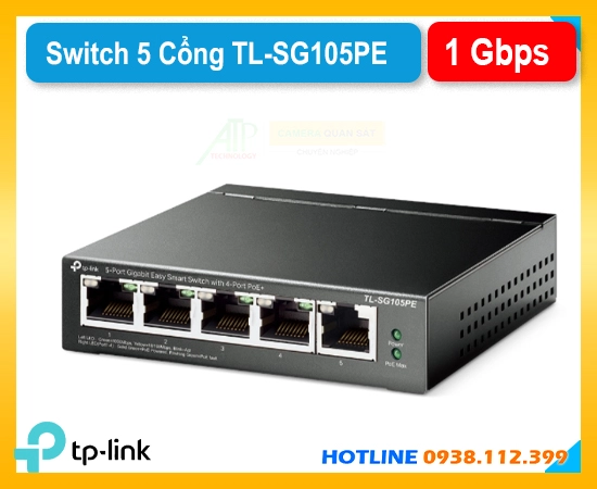 switch 4 poe TL-SG105PE, bộ chia mạng TL-SG105PE, switch gigabit TL-SG105PE, switch cấp nguồn TL-SG105PE, switch layer 2 TL-SG105PE, hub mạng TL-SG105PE, switch mạng TL-SG105PE