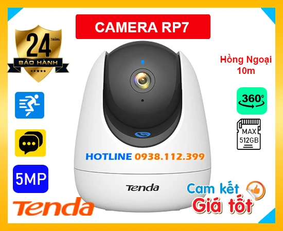 Camera WIFI Gọi Điện TENDA RP7 (5MP), camera không dây TENDA RP7, camera IP wifi TENDA RP7 chính hãng, lắp đặt camera TENDA RP7, lắp camera TENDA RP7 giá rẻ, camera TENDA RP7 chính hãng, camera quay xoay TENDA RP7, camera TENDA RP7 giá rẻ,