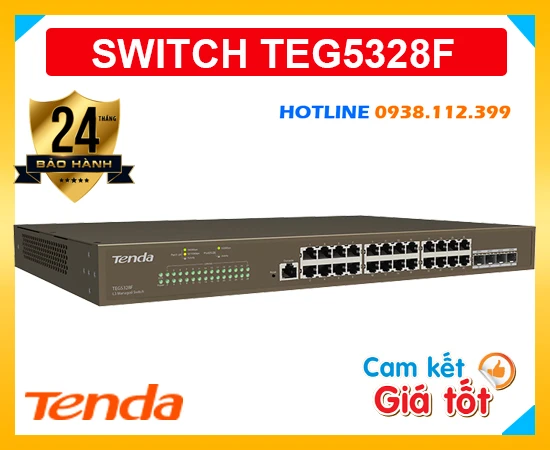 Thiết Bị Chuyển Mạch TENDA TEG5328F, switch chia TENDA TEG5328F, TENDA TEG5328F, TEG5328F, lắp đặt switch chia 24 cổng TENDA TEG5328, switch chia TENDA TEG5328F giá rẻ, 