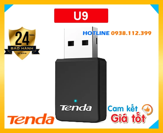 Bộ Chuyển Đổi USB Không Dây TENDA U9, Bộ Chuyển Đổi USB TENDA U9, bộ chuyển đổi USB băng tần kép TENDA U9, lắp đặt bộ chuyển đổi USB TENDA U9, bộ chuyển đổi USB TENDA U9 giá rẻ, TENDA U9, U9,