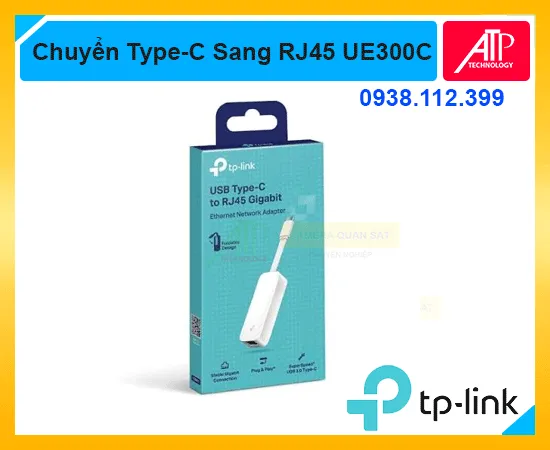 UE300C, bộ chuyển đổi mạng UE300C, USB Type-C sang Ethernet Gigabit, adapter USB-C sang LAN, cáp chuyển USB-C sang RJ45, card mạng USB-C Gigabit, TP-Link UE300C chính hãng, giá UE300C, mua UE300C giá rẻ