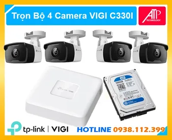 Bộ Camera VIGI Hồng Ngoại Ngoài Trời 3MP, Bộ camea VIGI C330I, Bộ 4 Camera VIGI C330I, Bộ Camera VIGI Hồng Ngoại Ngoài, Bộ Camera VIGI C330I 3MP, Bộ camera giá rẻ, Lắp dặt trọn bộ camera ngoài trời