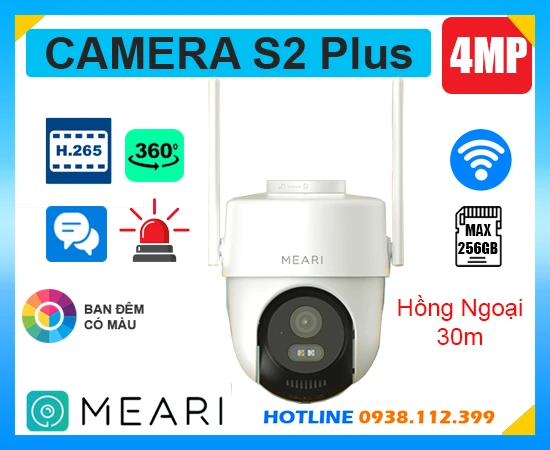Camera IP Wifi MEARI S2 Plus (4MP), MEARI S2 Plus, S2 Plus, lắp đặt camera MEARI S2 Plus, camera không dây MEARI S2 Plus, camera quan sát MEARI S2 Plus giá rẻ, lắp đặt camera MEARI S2 Plus giá rẻ, camera MEARI S2 Plus chính hãng,