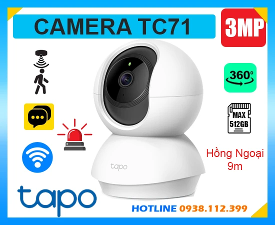 Camera IP Wifi Không Dây Tapo TC71 (3MP), lắp đặt camera Tapo TC71, camera quan sát Tapo TC71, lắp camera Tapo TC71 giá rẻ, camera không dây Tapo TC71, camera Tapo TC71 chính hãng, mua camera Tapo TC71 giá rẻ, Tapo TC71, camera Tapo TC71, TC71, camera quay xoay Tapo TC71,