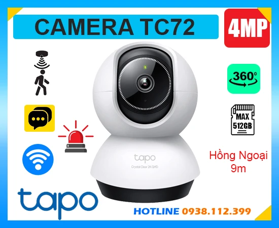 Camera IP Wifi Không Dây Tapo TC72 (4MP), lắp đặt camera Tapo TC72, camera quan sát Tapo TC72, lắp camera Tapo TC72 giá rẻ, camera Tapo TC72 chính hãng, camera Tapo TC72 giá rẻ, camera quay xoay Tapo TC72, camera trong nhà Tapo TC72, Tapo TC72, camera Tapo TC72, TC72,